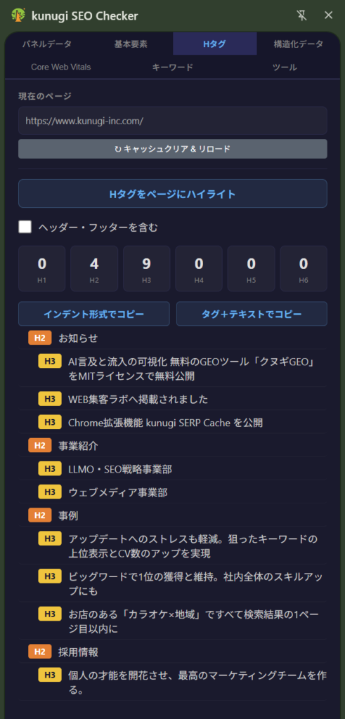 Hタグタブ